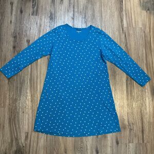 Lands‎ End Womens Dress Size Medium Long Sleeve Shirt Blue Paisley Cotton